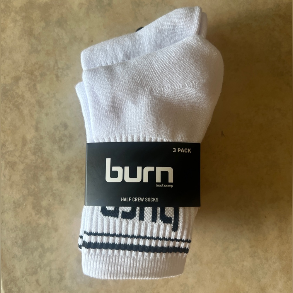 Burn Boot Camp Half Crew Socks - 3 Pack